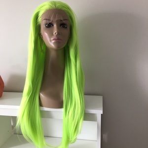 Brand new neon green lace front wig